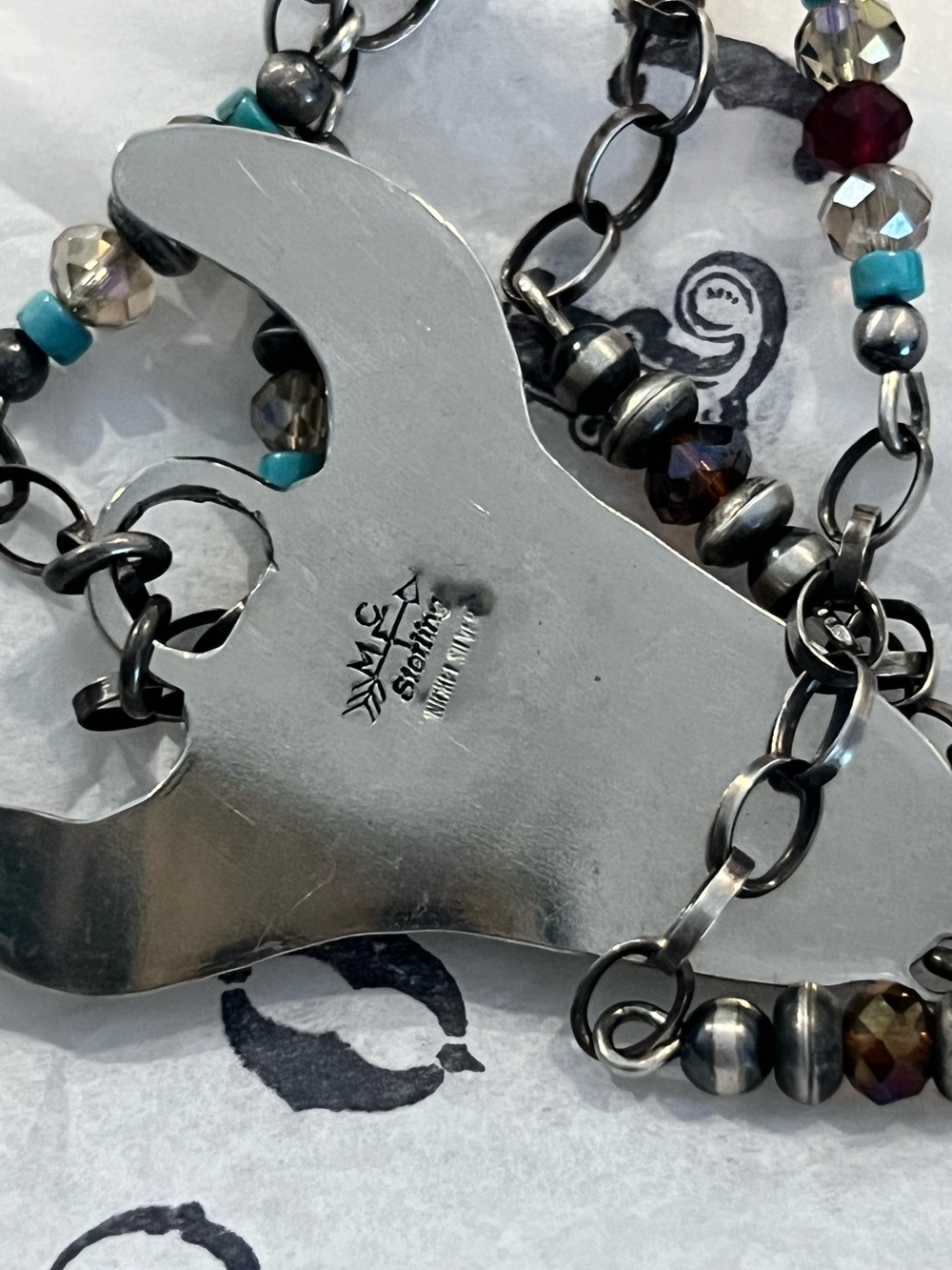 Spoiled Cowgirlz Longhorn Crystal Necklace- in box - OOAK - Picture 6 of 13